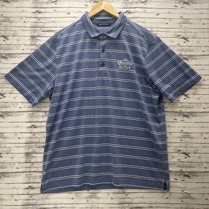 Cutter & Buck CB Golf Polo Shirt Corona Hard Seltzer Men's Large Blue Striped